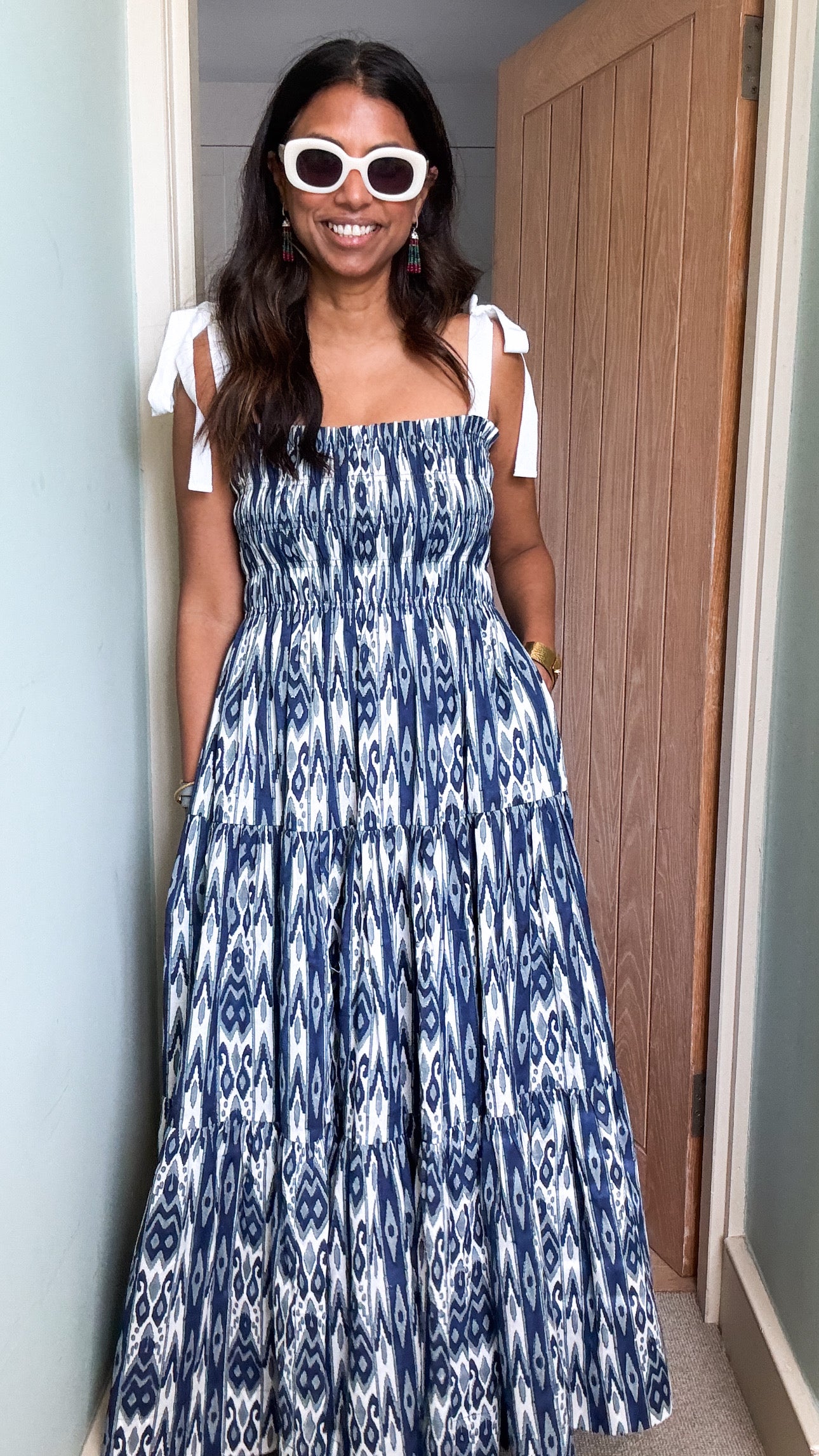 Lilly Dress - Blue Ikat
