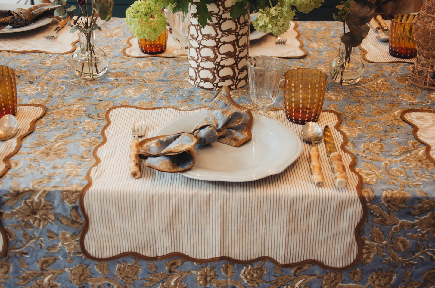 Brown Pinstripes Dinner Napkin