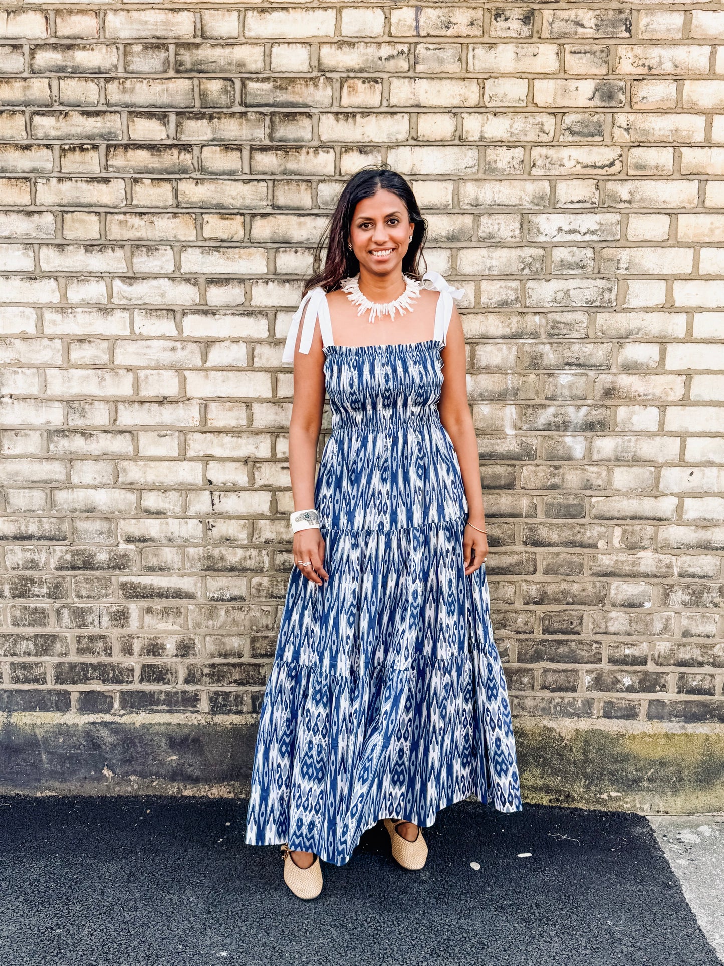 Lilly Dress - Blue Ikat