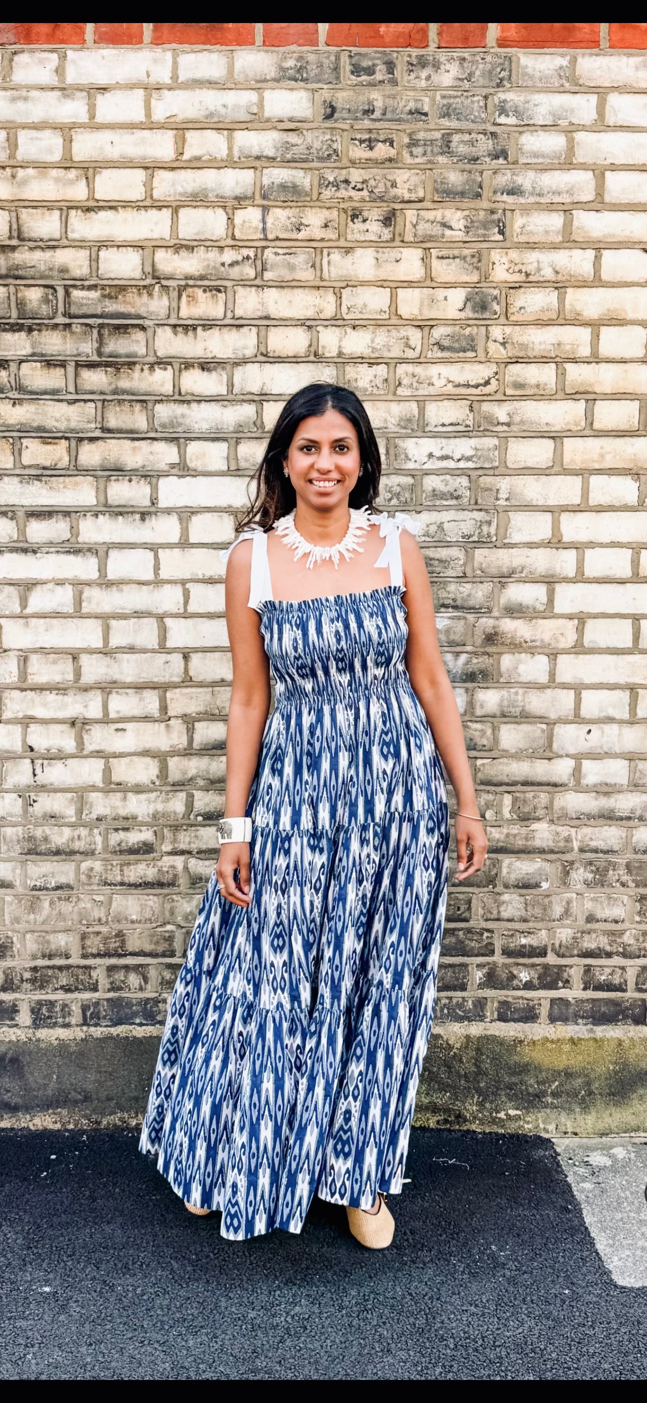 Lilly Dress - Blue Ikat