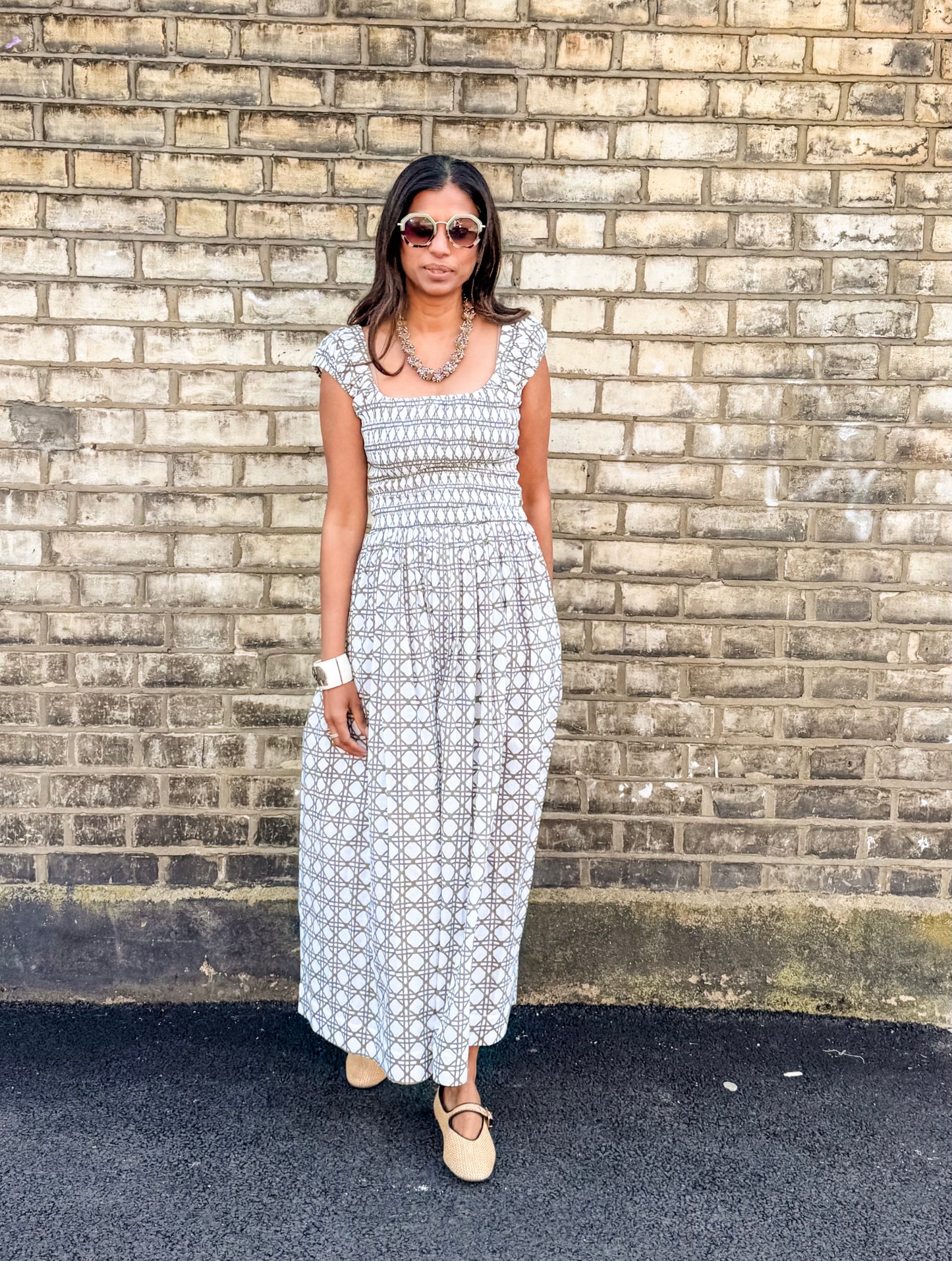 The Tilly Dress - Olive Cane