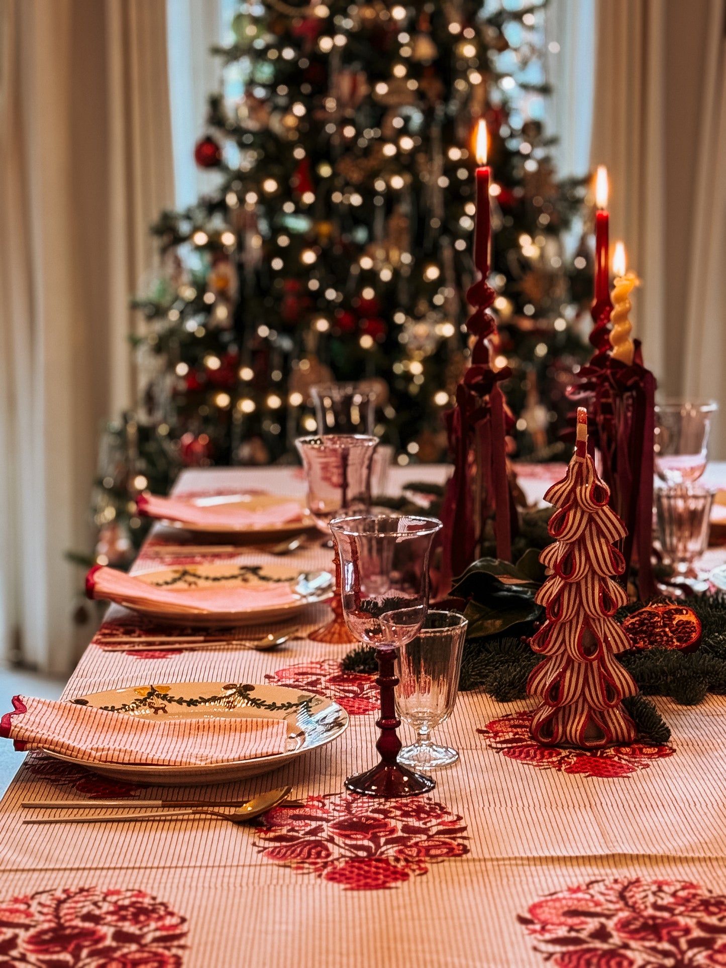 Burgundy Mughal Tablecloth
