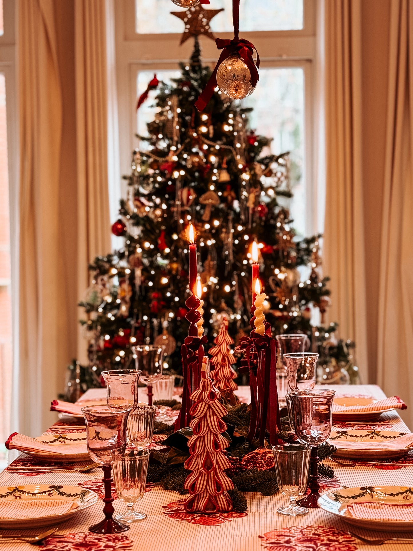 Burgundy Mughal Tablecloth