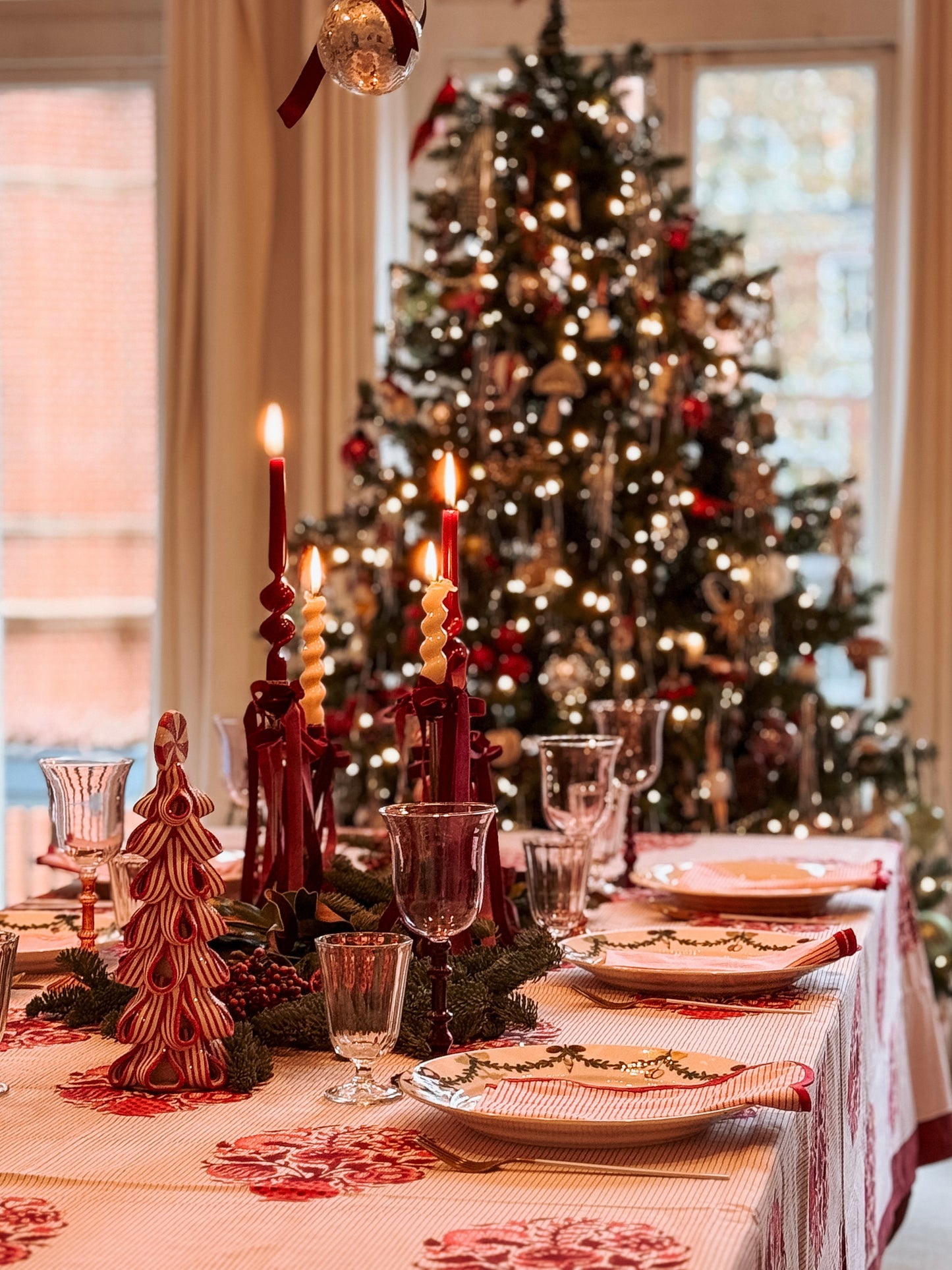 Burgundy Mughal Tablecloth