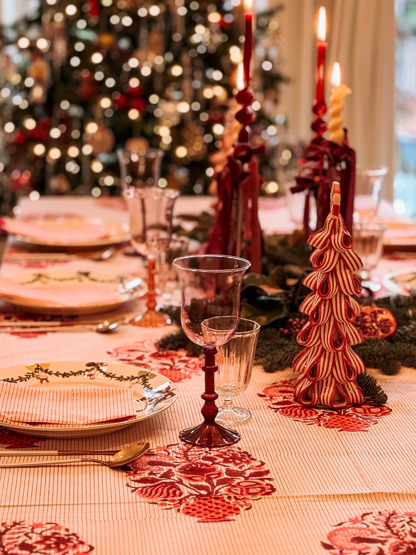 Burgundy Mughal Tablecloth