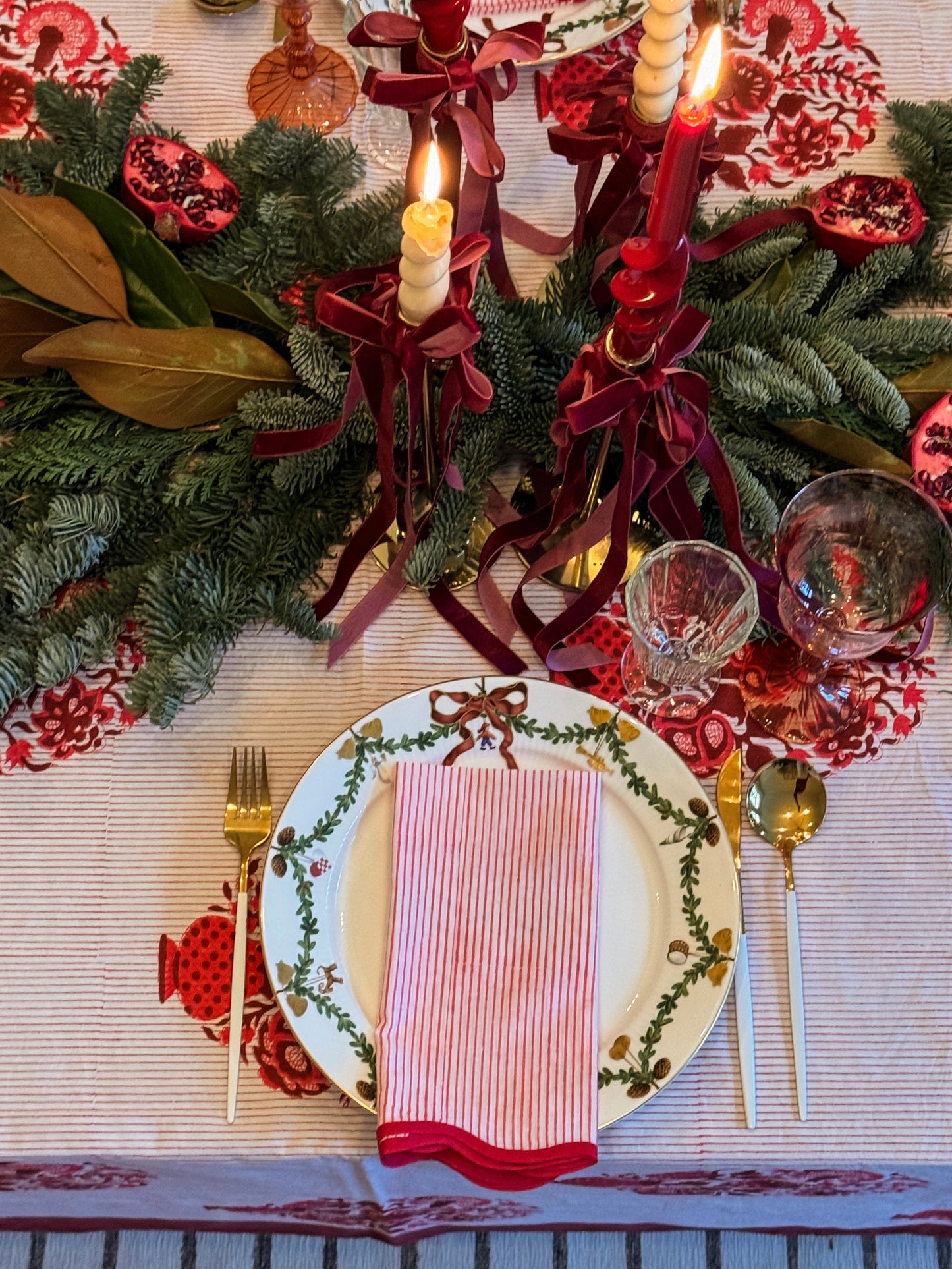 Burgundy Mughal Tablecloth