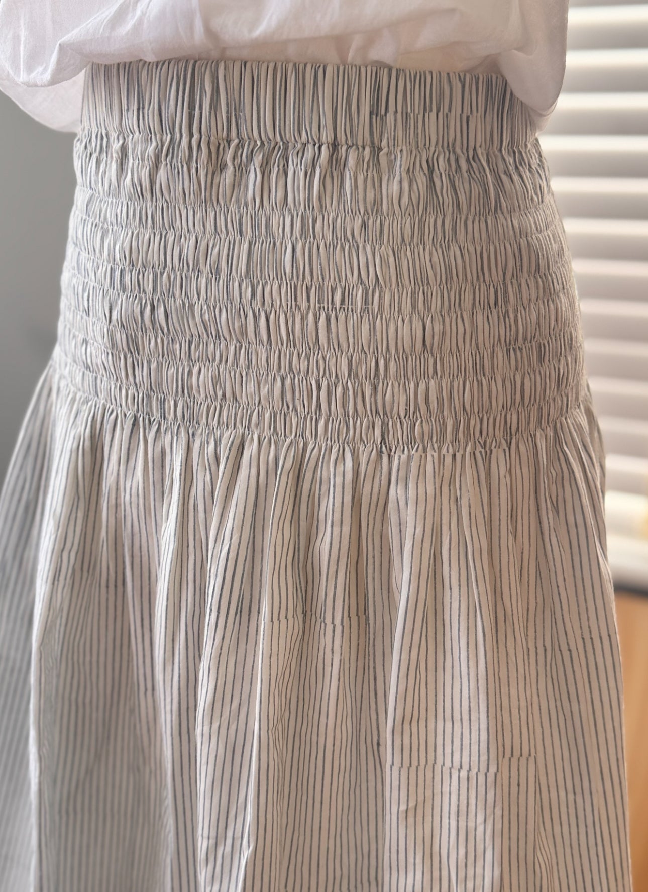 Jackie - Blue Pinstripes