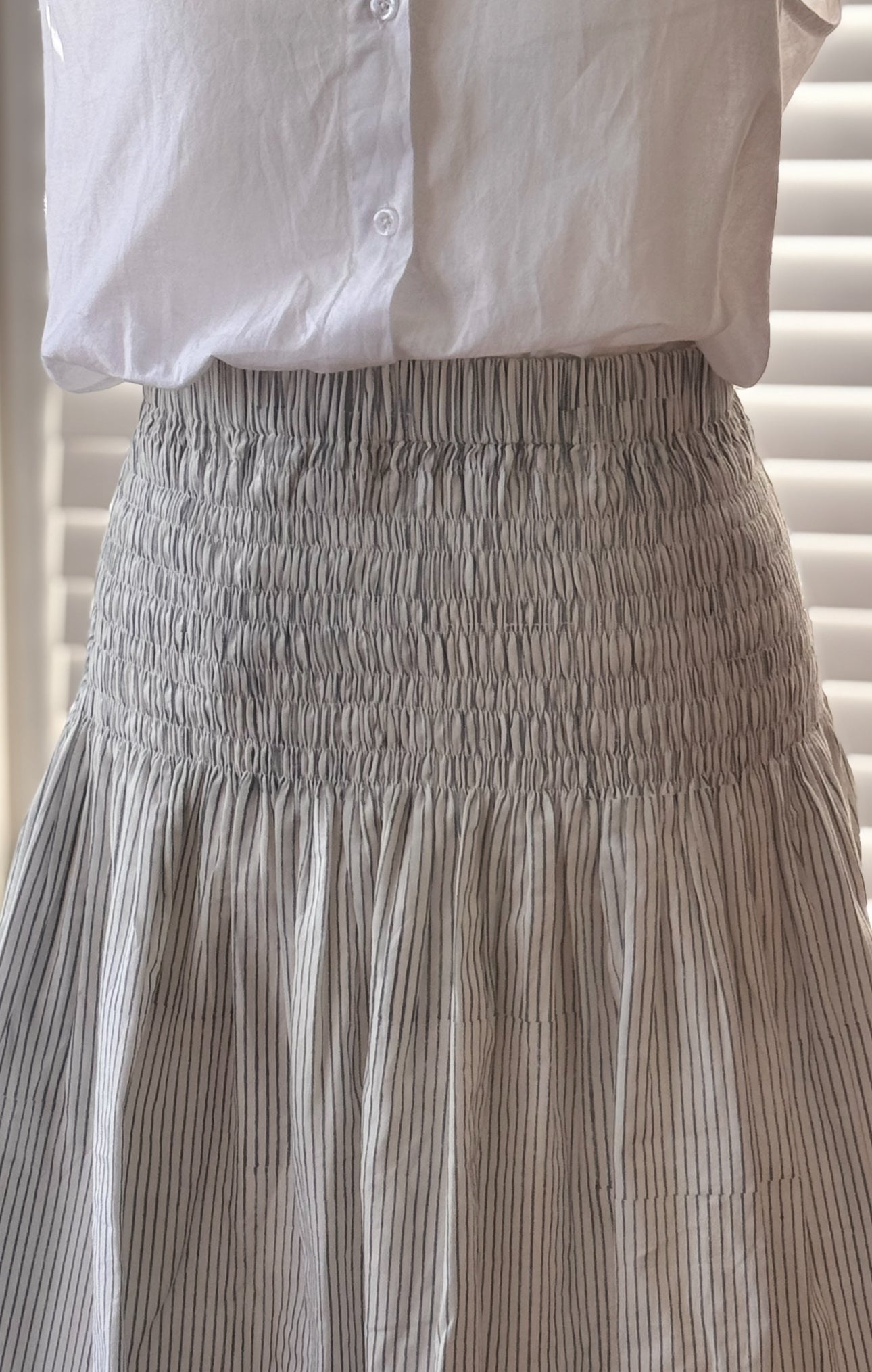 Jackie - Blue Pinstripes