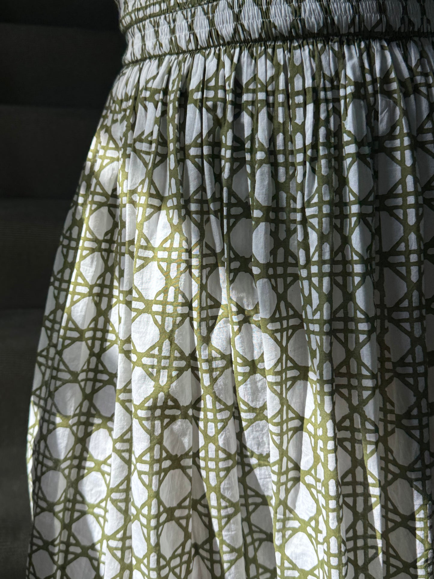 The Tilly Dress - Olive Cane