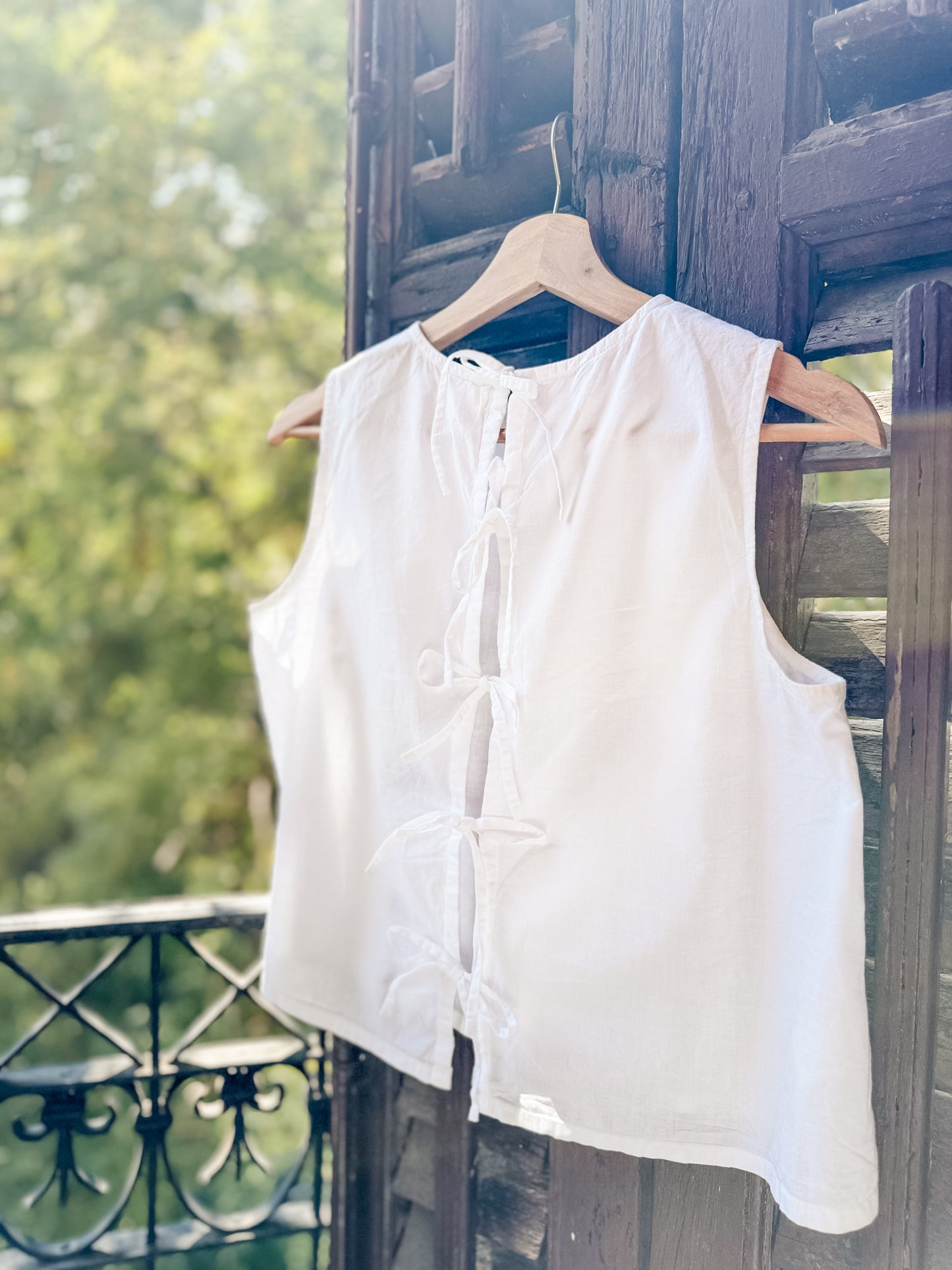 Nellie Back ties Top - Cotton