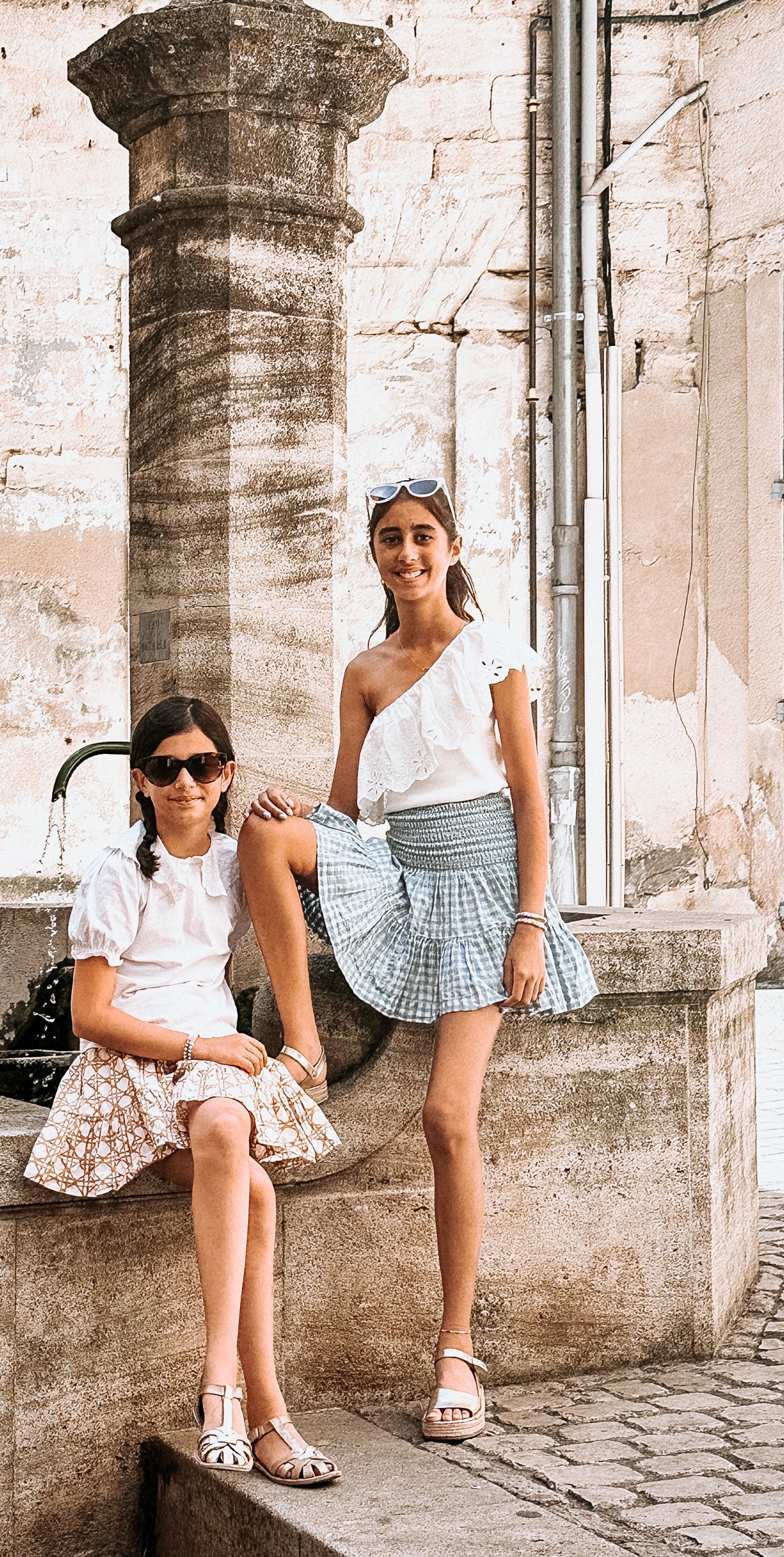 Girls Blue Gingham Jackie Skirt