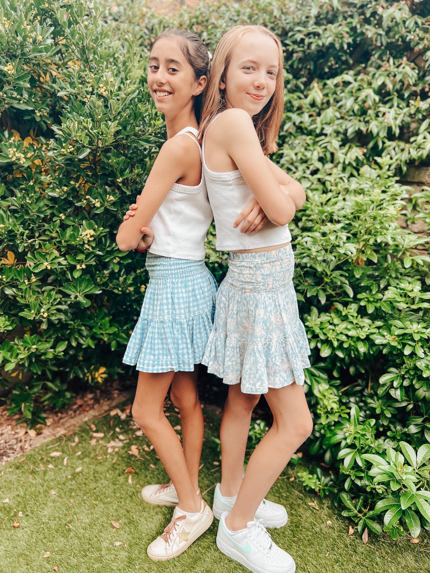 Girls Blue Gingham Jackie Skirt