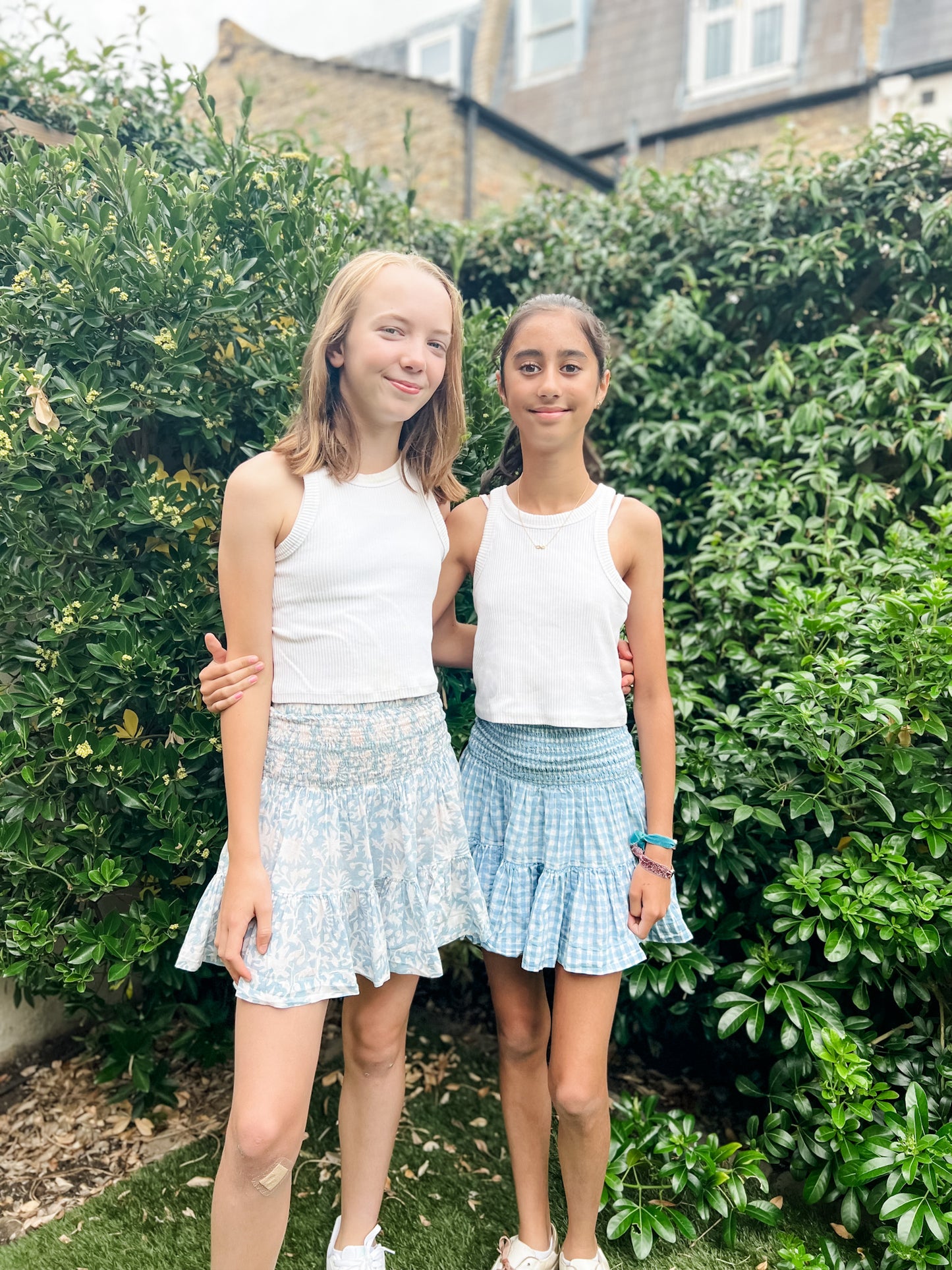 Girls Blue Gingham Jackie Skirt