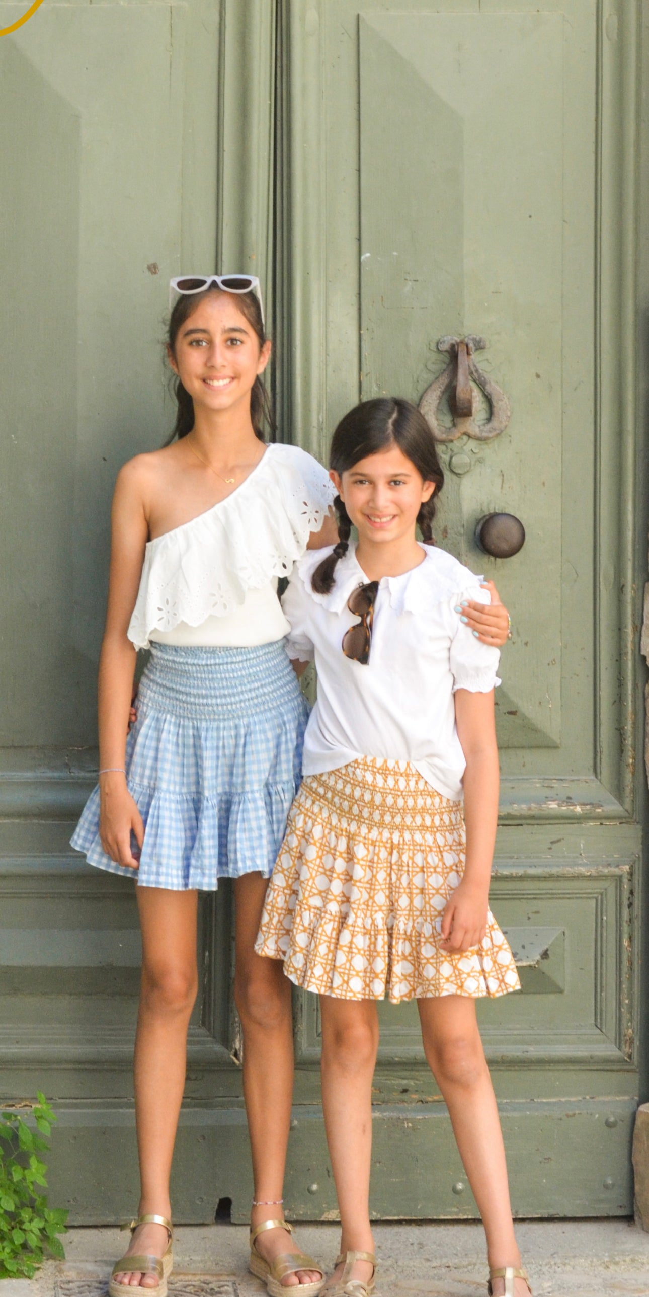 Girls Blue Gingham Jackie Skirt