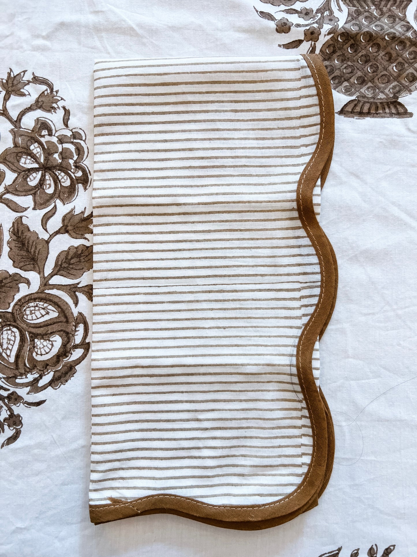 Brown Pinstripes Dinner Napkin
