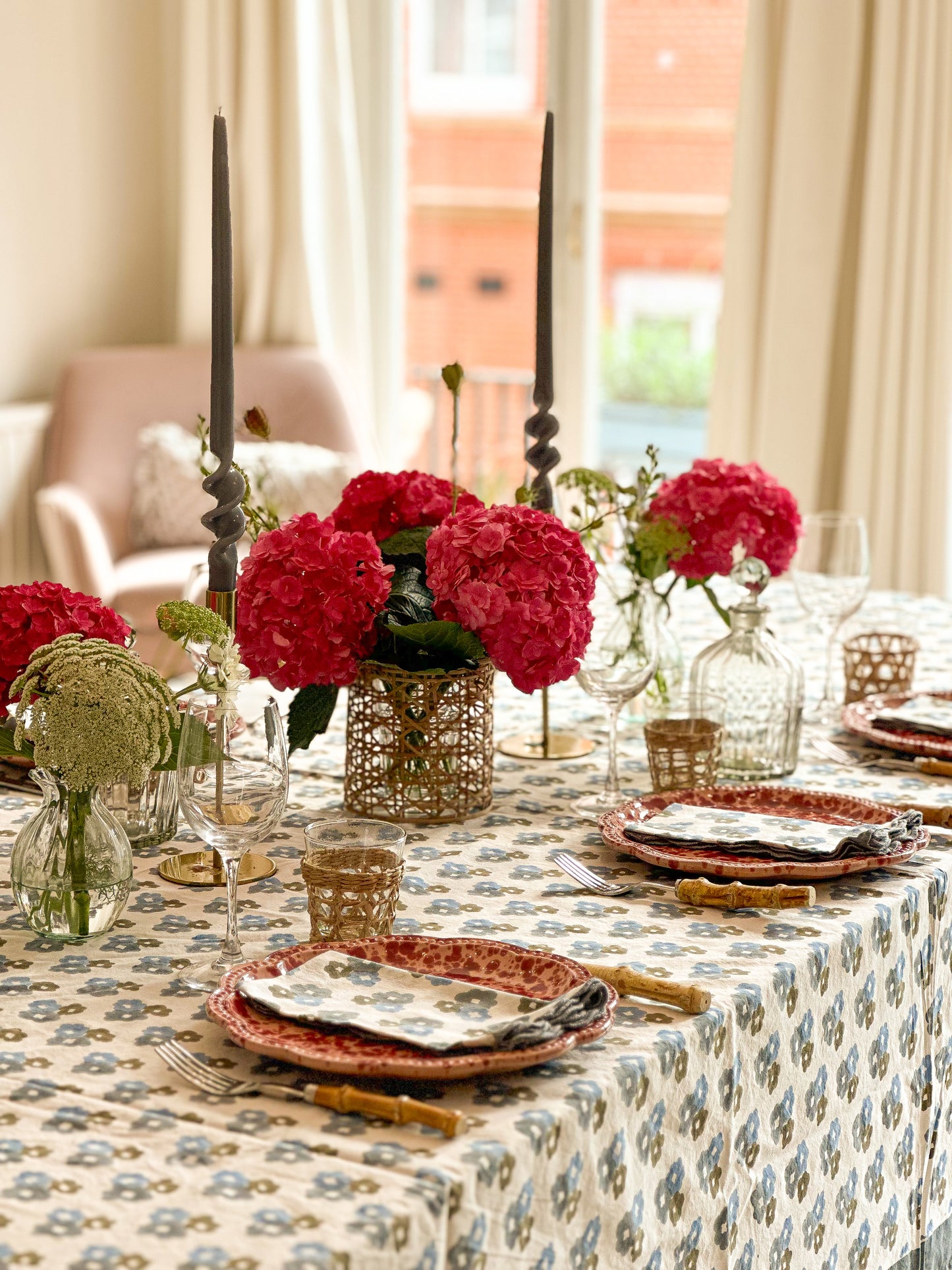 Blue Daises Tablecloth