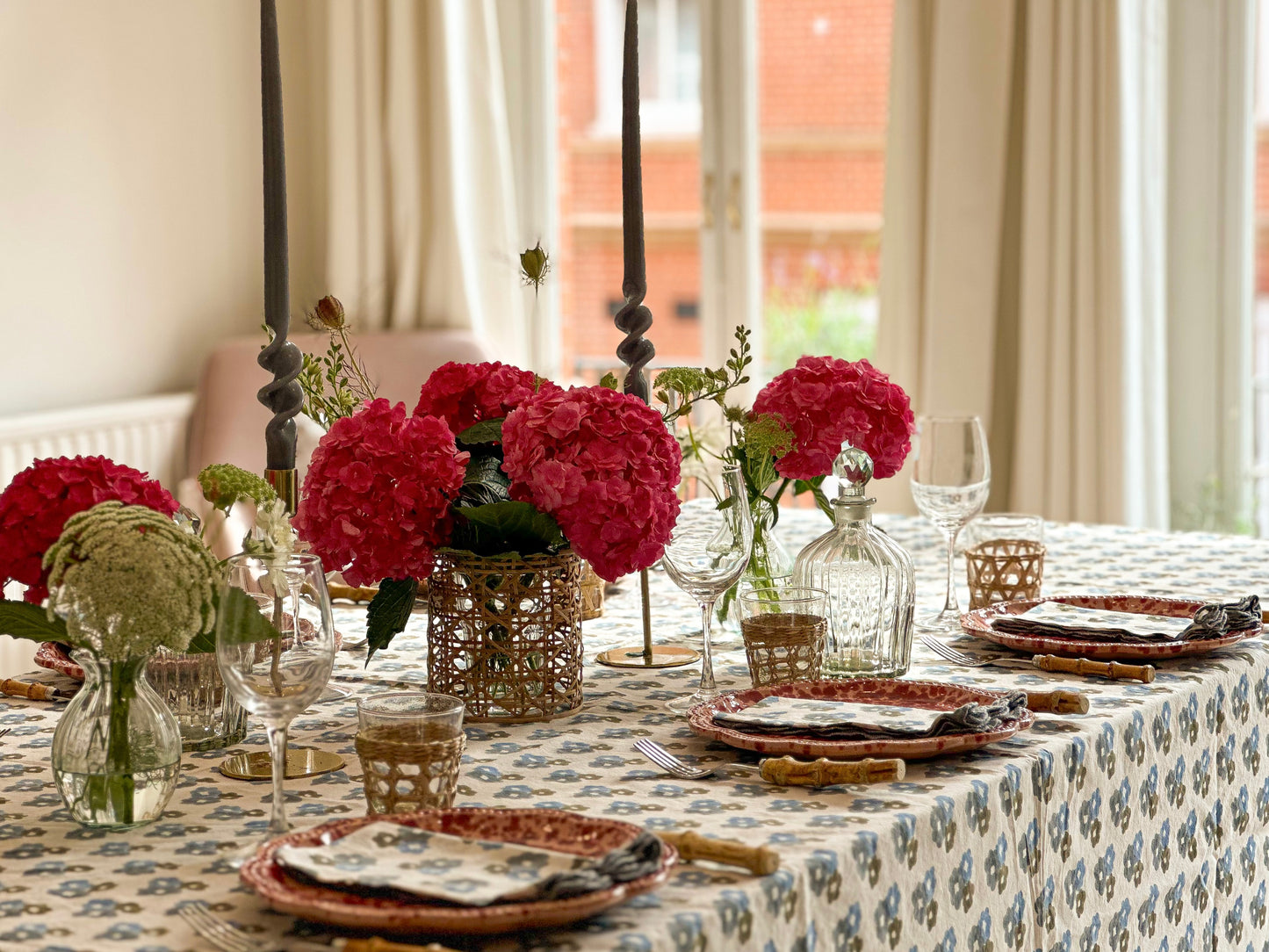 Blue Daises Tablecloth