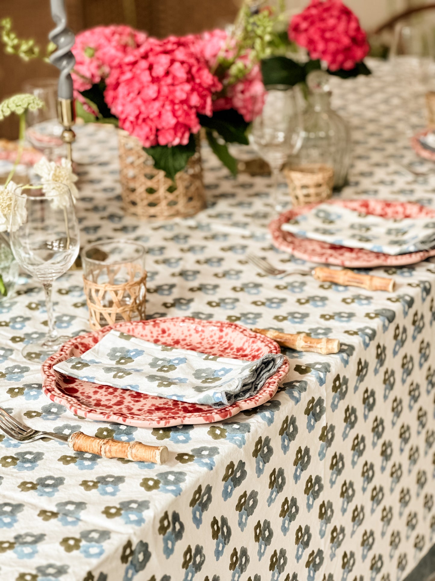 Blue Daises Tablecloth
