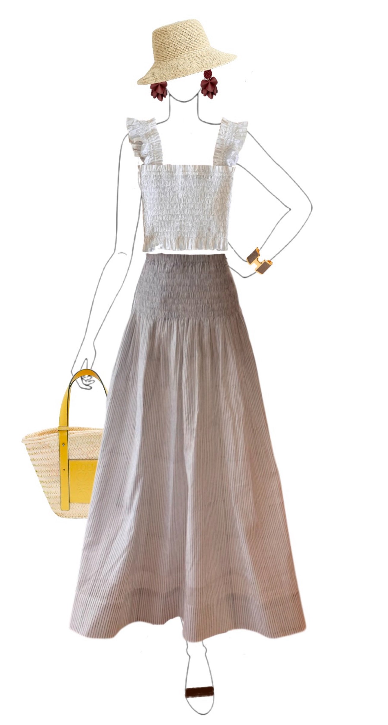 Jackie - Blue Pinstripes