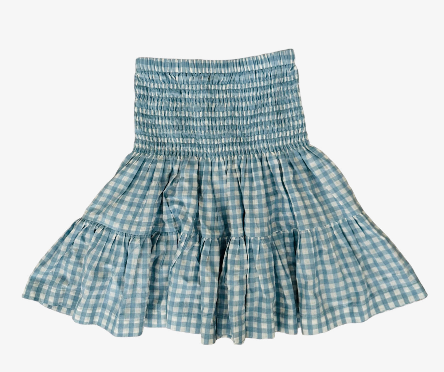 Girls Blue Gingham Jackie Skirt