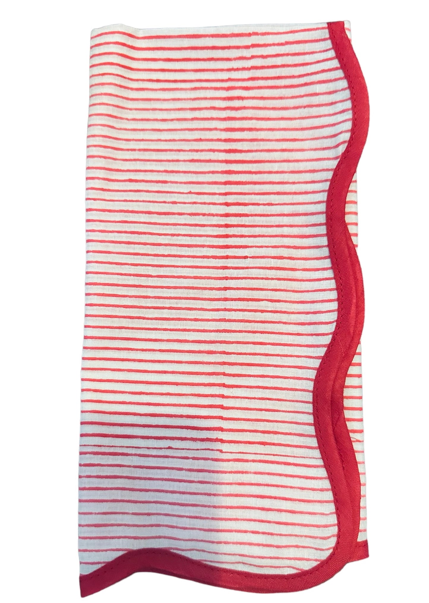 Red Pinstripes Dinner Napkin