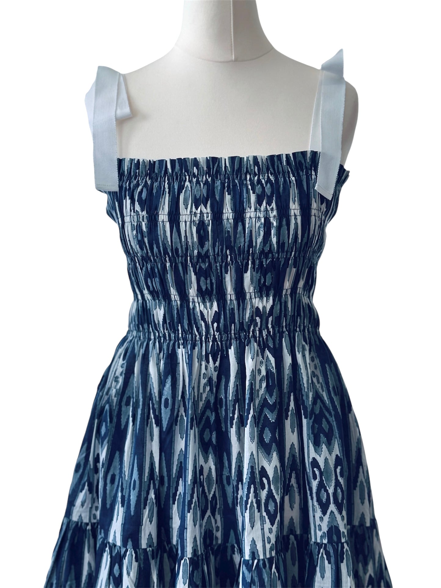 Lilly Dress - Blue Ikat