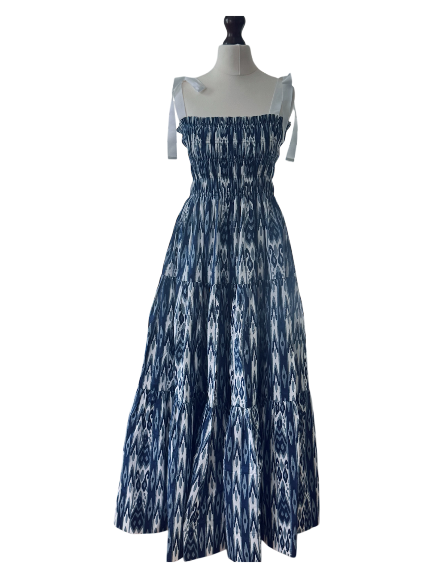 Lilly Dress - Blue Ikat
