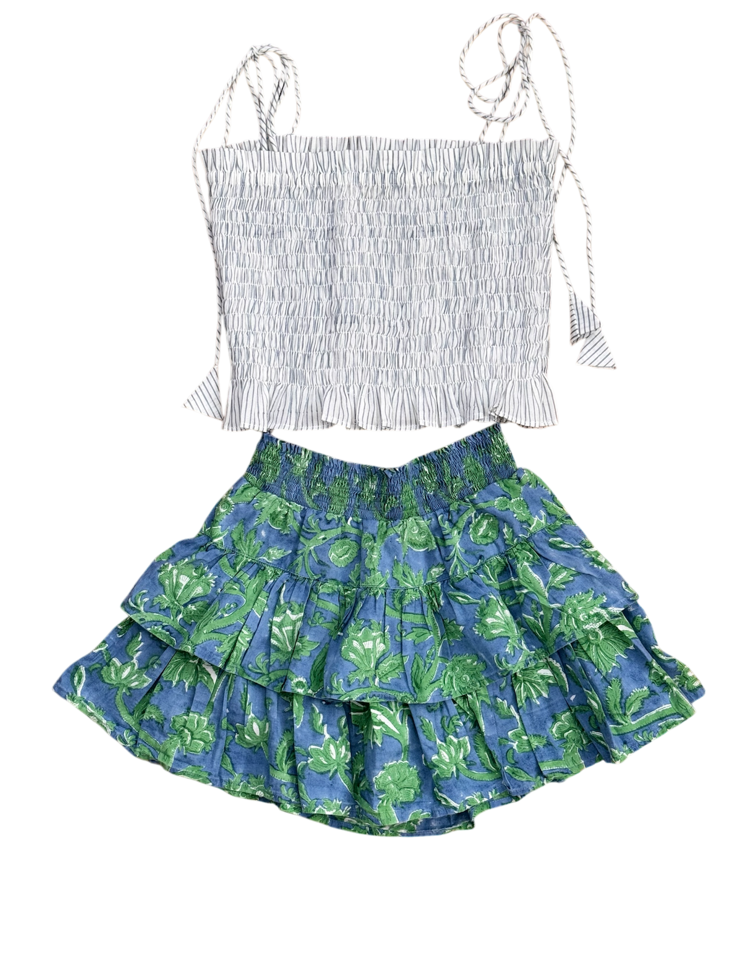 The Teen Summer Skort -Blue/ Green