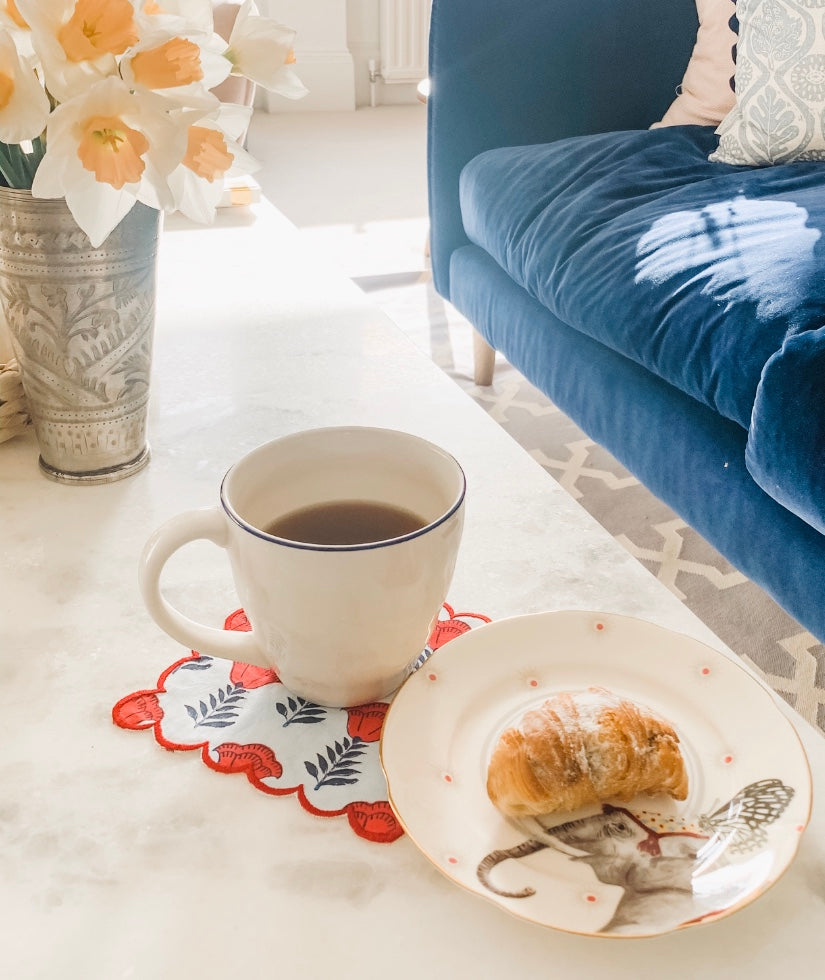 Six Red poppy cocktail squares