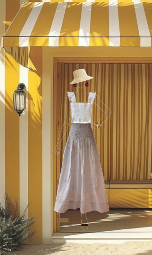 Jackie - Blue Pinstripes