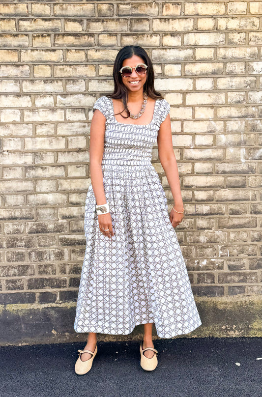 The Tilly Dress - Olive Cane