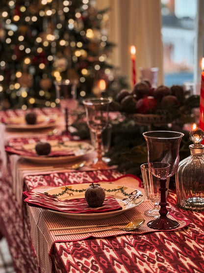 Burgundy Ikat Tablecloth