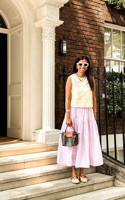 Greta Skirt - Light Mauve Stripes