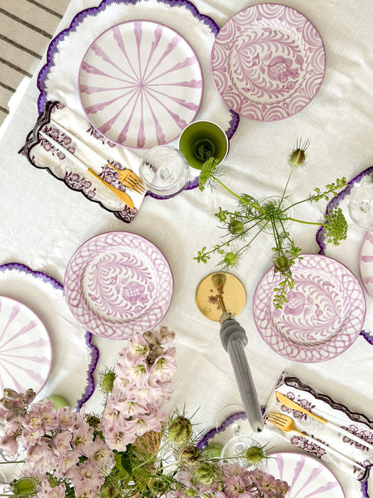 Violet Starburst Embroidered  Placemats