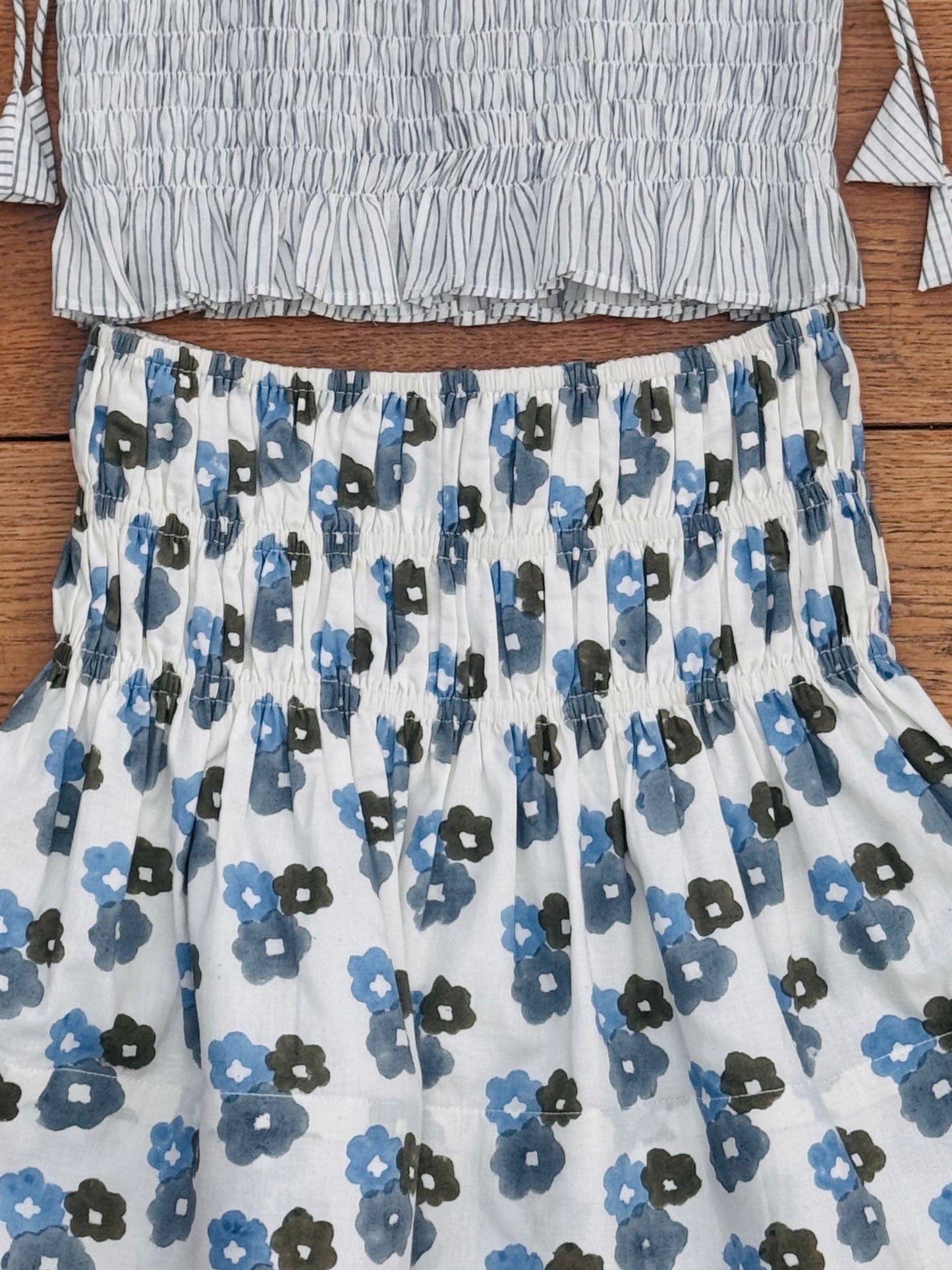 The Teen  April Skirt - Blue/ Olive