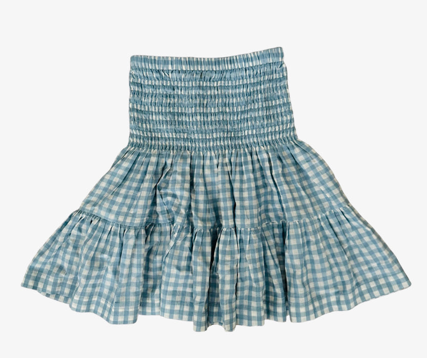 Girls Blue Gingham Skirt