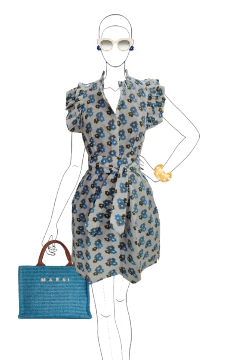 The Mini Petra Coffee Dress ( blue)