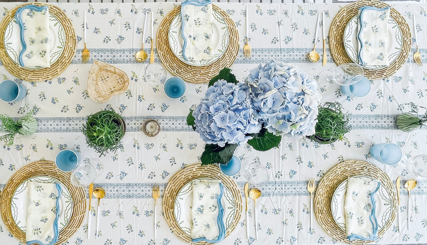 Piccoli Fiori Blue Tablecloth