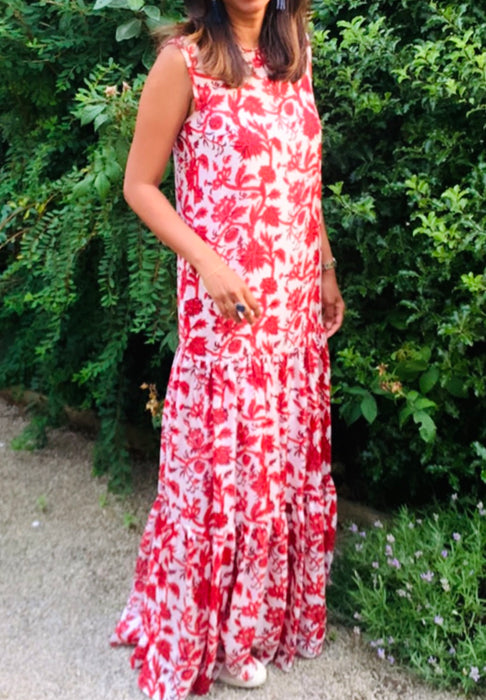 Georgia Dress - Red silk