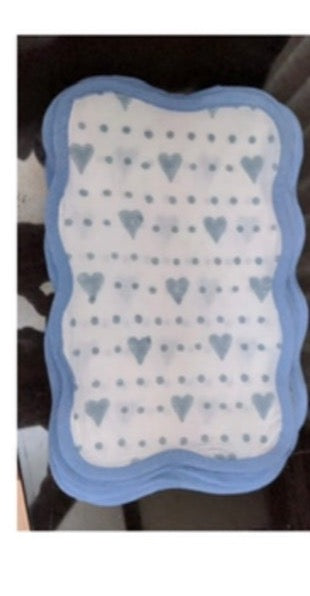 Two Blue Heart cocktail napkins